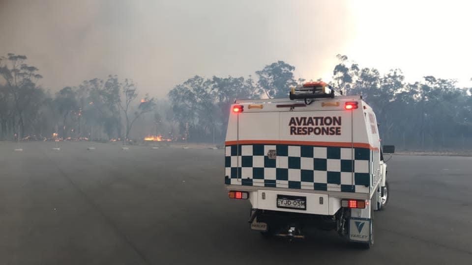 Picture of support truck in bushfire training setting